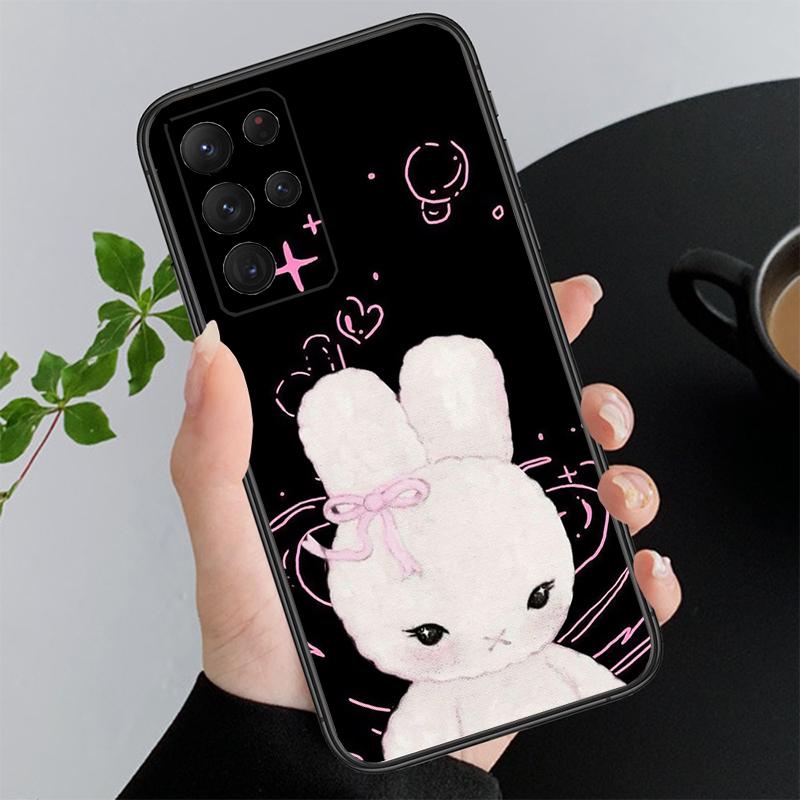 Cute Rabbit Cartoon Funda Phone Case For Samsung Galaxy S25 S24 S23 S22 S21 Ultra S24 S23 S22 S21 S25 Plus S24 S20 FE