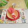 4pcs Easter Placemats Cotton Linen Heat Resistant Table Mats Non-Slip Easter Bunny Gnome Placemat Decoration for Home Kitchen