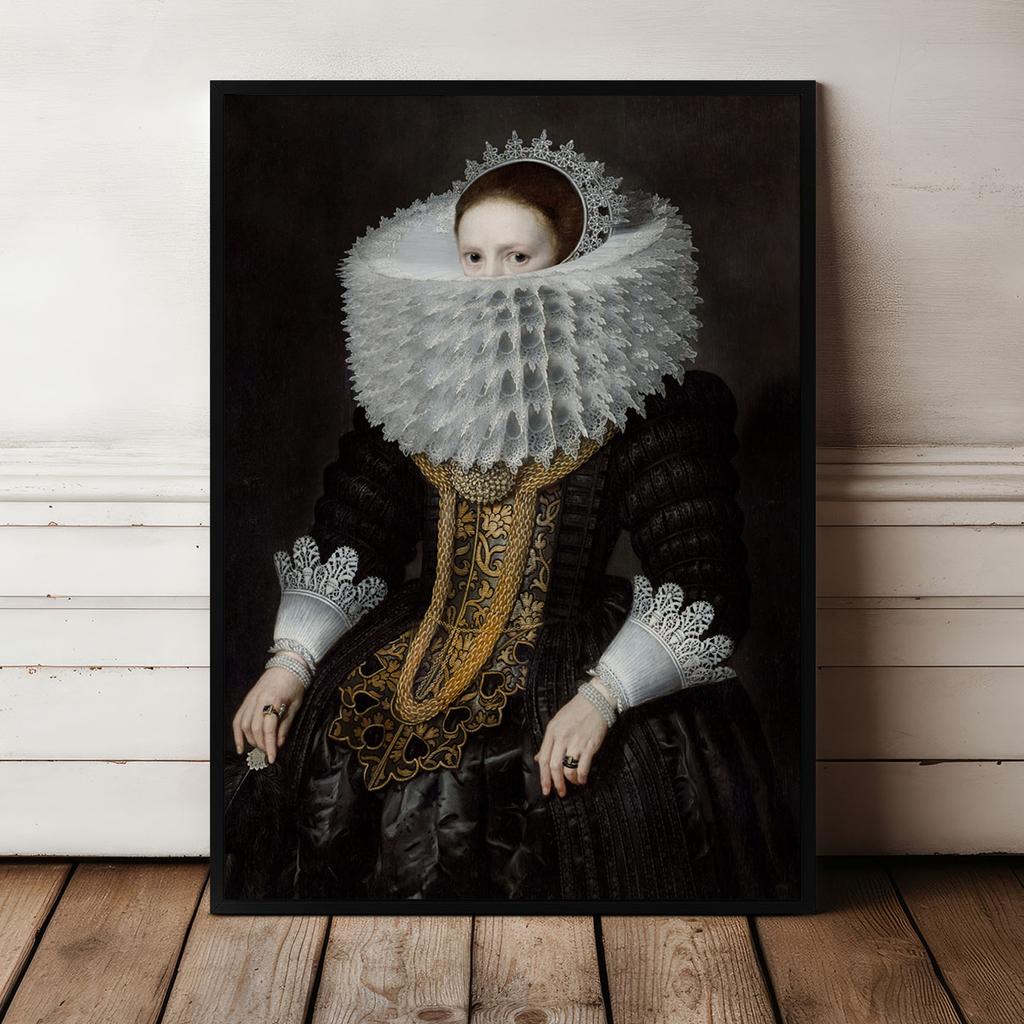 Plakat portret gorset koronka