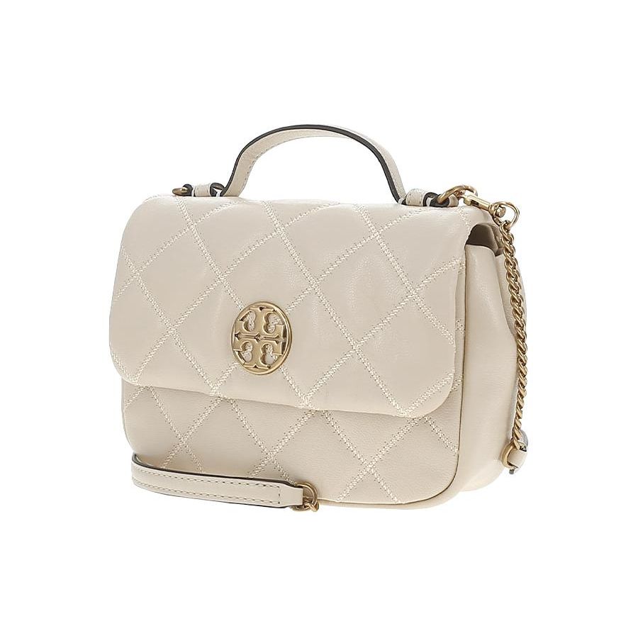 Tory Burch TB-Willa Solid Color Diamond Quilted Flap Chain Shoulder Crossbody Bag Women Handbags Cheese-White 153399-724