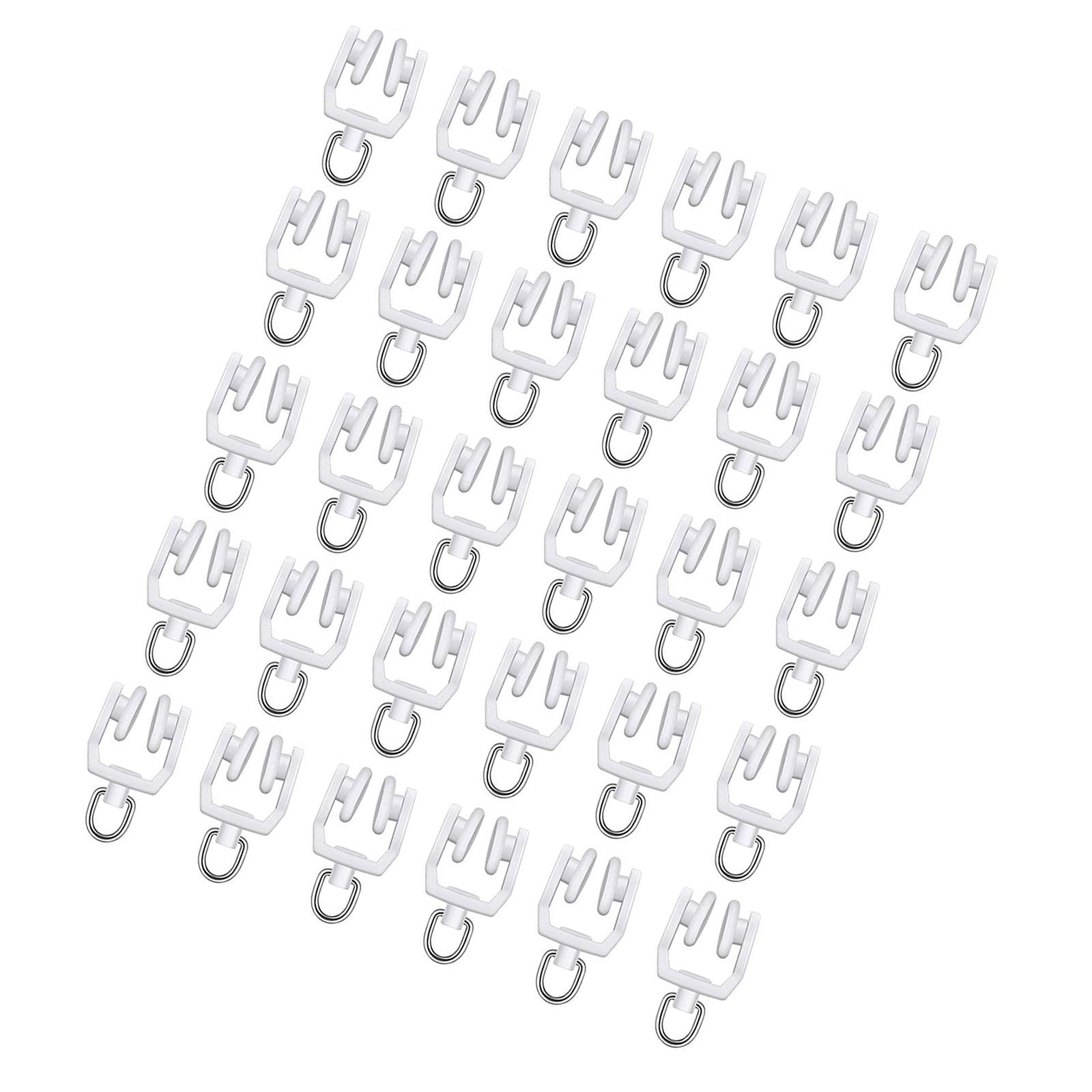 

30 шт. роликовые крючки для потолочных штор, прочные рельсовые шкивы, пластиковые и стальные крючки для плавного раздвижного окна, занавески