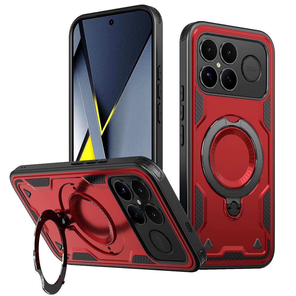 Armor Shockproof Case Fundas For Xiaomi Poco F8 Pro Ultra Redmi K90Pro Max 360° Rotating Magnetic Stand TPU Plastic Phone Cover