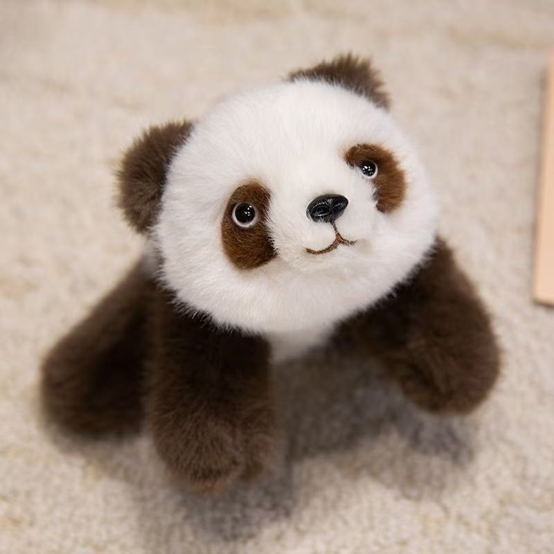 18cm Simulation New Prone Sitting Posture Panda Doll Stuffed Plush Toy Cartoon Anime Cute Birthday Gift for Friends Fun Doll 18CM