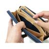 Baggy Port Long Zip-Around Wallet in Indigo-Dyed Leather with Straight Embossed Pattern, Men's, Women's, Unisex, ZYS-297 (Dark Blue)