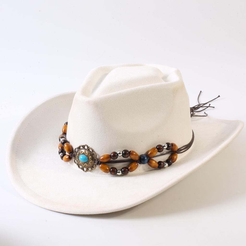 Popolari cappelli western da cowboy classici in camoscio europei e americani, cappelli da cowboy alla moda retrò da uomo e da donna