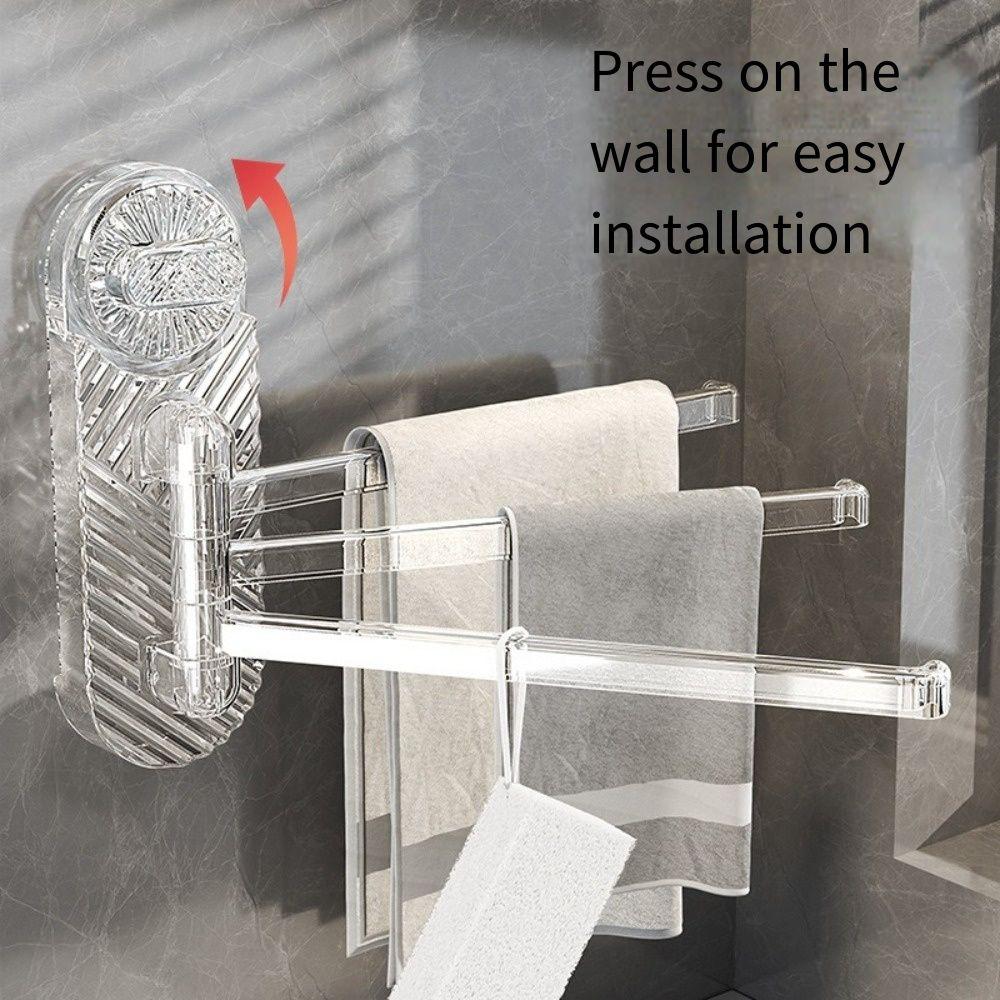 180°Rotating Suction Cup Towel Rack Multi-pole Clothes Hanger Bathroom Towel Pole  for Kitchen