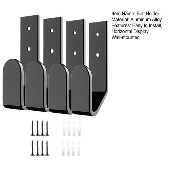 4Pcs Wrestling Championship Belt Holders Wall Mount WWE Belt Hanger Adults Kids Title Belts Organizer Horizontal Belt Holder for Wall Display Decor