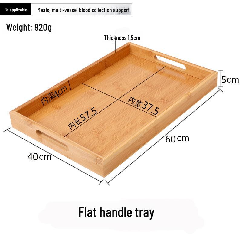 Japanese Bamboo Rectangular Tea Tray - Versatile for Household, Restaurant, Barbecue, Water Cup Storage, and Serving.