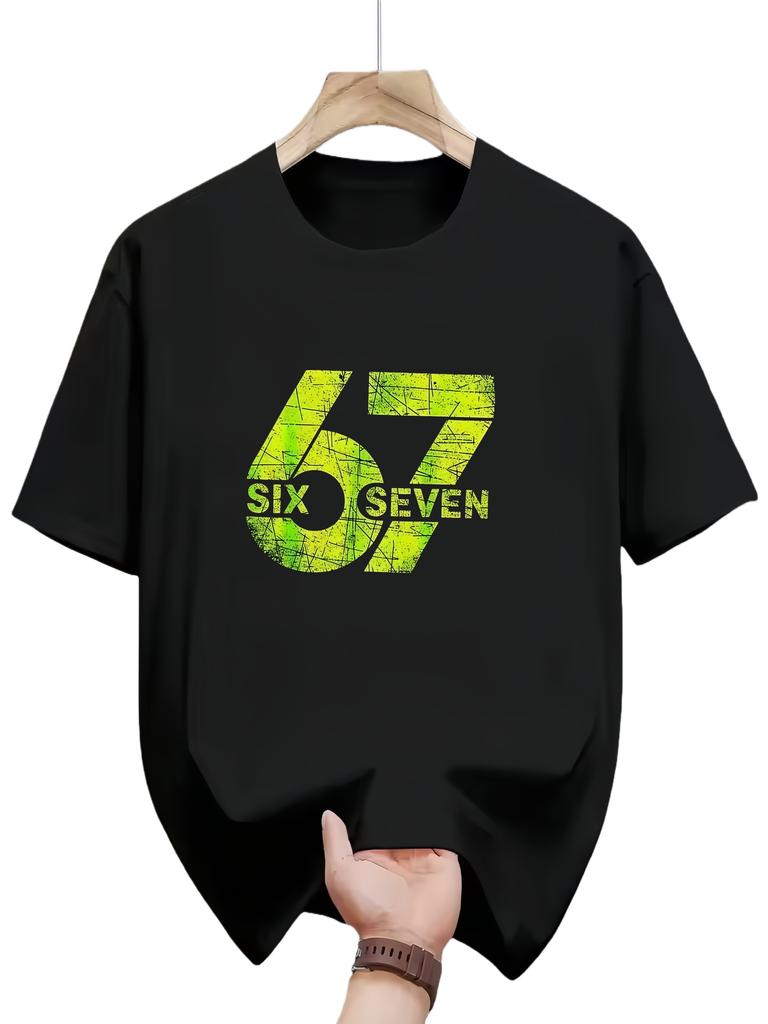 Mens Roundneck Tshirt 67 Size Retro Digital Pattern Design for Casual and Fashionable Outdoor Wear Tshirt