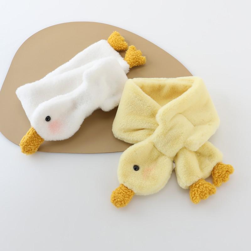 Winter Cartoon Gans Plüschschal für Jungen & Mädchen - Warmer, winddichter Nackenschutz für Kleinkinder.