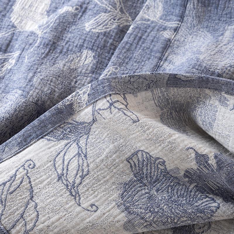 Cotton and Linen Nightgown Robes for Spring and Autumn Thin Mid-Length Lace-Up Bathrobe Casual Loose Women's Bathrobes