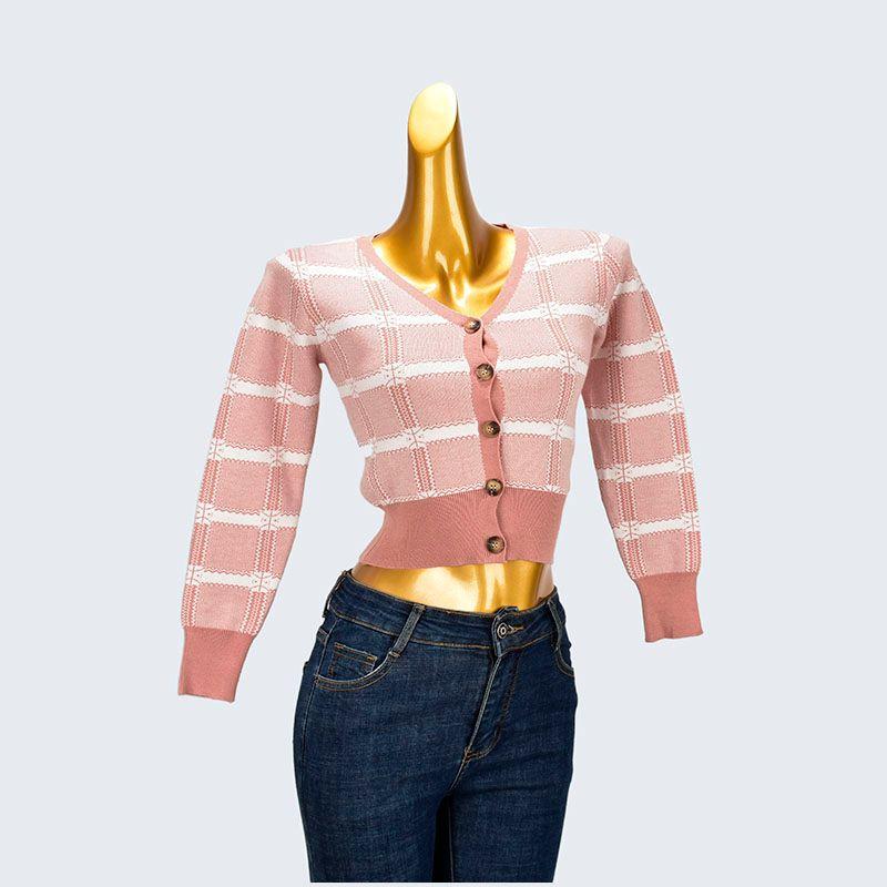 

Брендовая этикетка Резка Весенне-осенний Мягкий Вязаный Шерстяной Костюм-Двойка Пакет Модный Слинг Базовый Кардиган Pink single top size M All yards