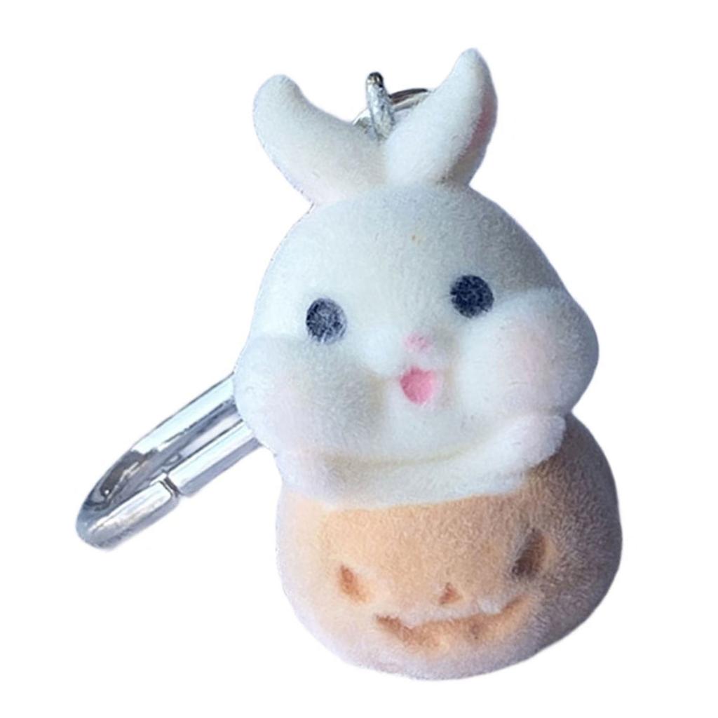 Cartoon Christmas Series Plush Velvets Figurine Keychain Cartoon Key Holder Alloy Texture Suitable for Festival Cheer
