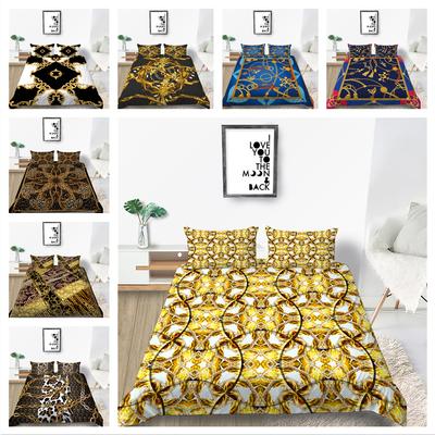 Lenjerie de pat clasică de lux Husă de pilota cu imprimeu de lux Față de pernă 2 sau 3 țesătură dublă din microfibră lavabil moale Fermoar Decor pentru casa