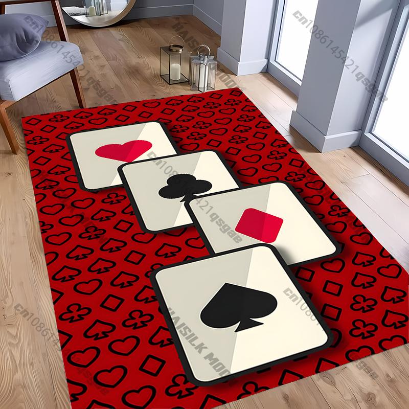 

New Arrive! Texas Poker Theme Carpet Rug for Living Room Bedroom, Office Areas, Durable Machine Washable Mat Gift for Friends 40x60cm (16x24in)