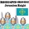 Medieval Military Knight Soldier Figures Building Blocks Ancient Lion Castle Army Guard Infantry Shield Flag Weapons Bricks Toys
