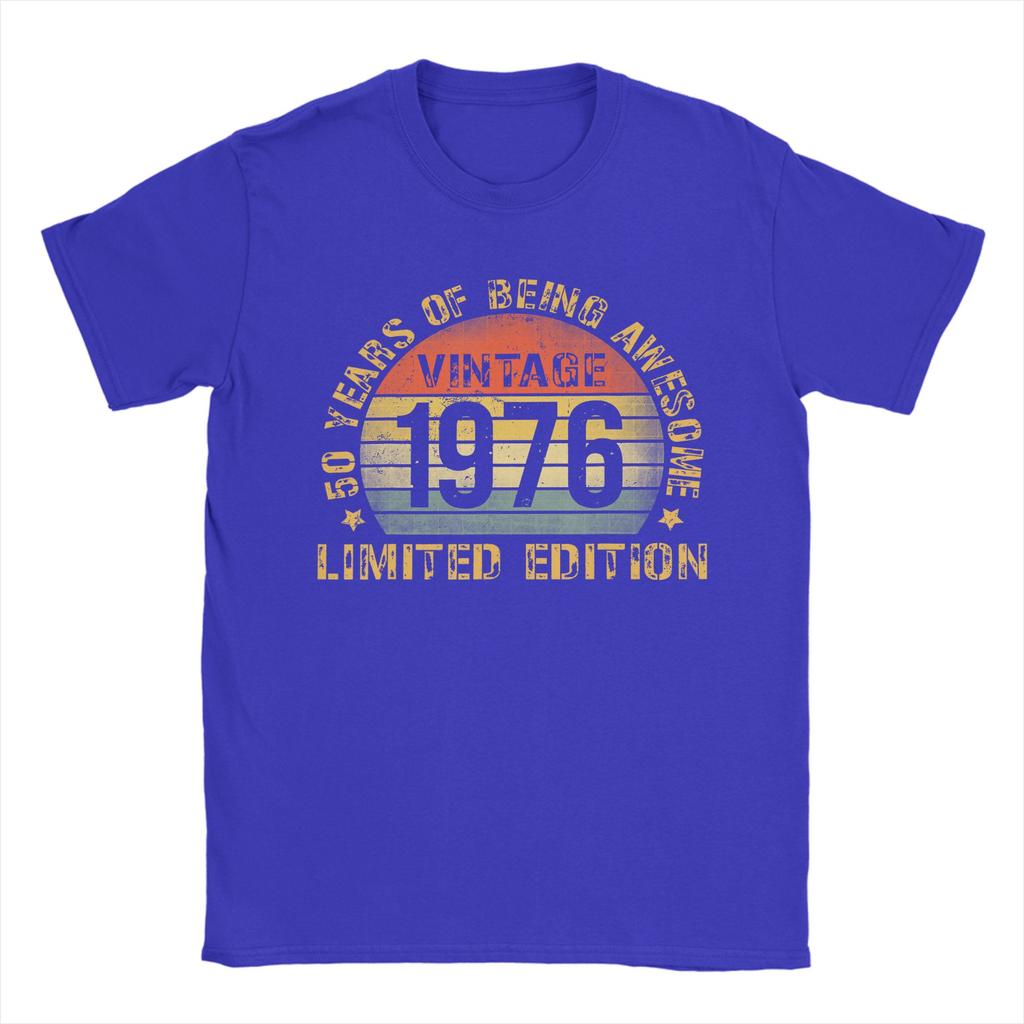 50 Birthday Decorations Unisex 50yr 1976 50th Birthday T-Shirt Summer  Hip Hop T Shirts Unisex's Clothes Short Sleeve Awesome Tops