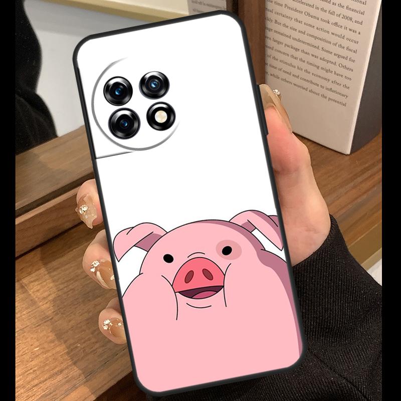 Cute PINK Kawai Pig Case For OnePlus 13T 10T 15R 10R 12R 13R 13 12 11 9 10 Pro Nord CE 5 2 3 4 Lite N20 N30 Cover