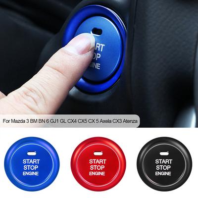 Alluminio Auto Motore Avviamento Arresto Pulsante Interruttore Sostituisci Copertura Finitura Tappo Adesivo per Mazda 3 Axela CX-3 CX-4 CX-5 Strumenti di Styling