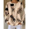 Women's Sweatshirt, Black Botanical Branch Abstract Print