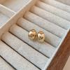 Metal wind round geometric earrings niche simple versatile stud earrings ins fashion high-end earrings