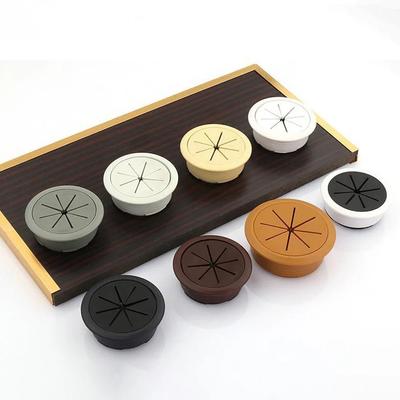 Passe-câble de bureau 80MM Cache trou pour câble Sortie de ligne Boîtier de filetage Cache Boîte de passage de câble Organisateur de câbles pour table de bureau