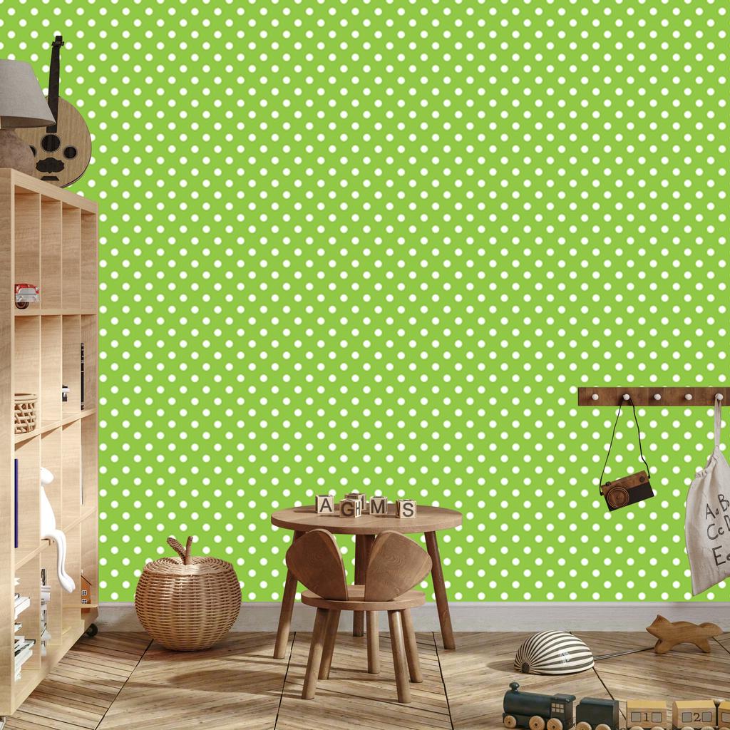 Dots Wallpaper, Lime Background, Lime Center for Living Room and Bedroom 50x1000