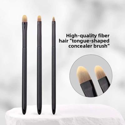 3Pcs/set Tongue Shape Concealer Brush, Flat Head Eye Makeup Detail Brush Seamless Covering Acne Marks Dark Circles Makeup Brush