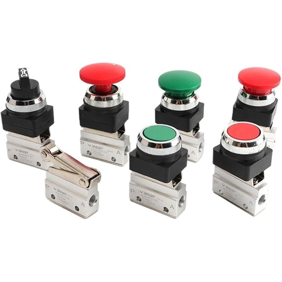 1pcs Pneumatic Manual Valve Two Ports Mechanical Valve Directional Valve Pneumatic Control Valve MOV-01 MOV-02 MOV-03 MOV-03A(MOV-01)