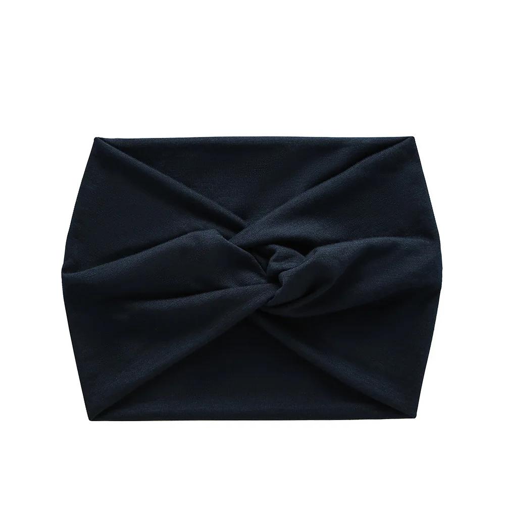 Simple Soild Color Twisted Extra Large Thick Wide Headbands Elastic Turban Workout Sports Hair Band Headwear