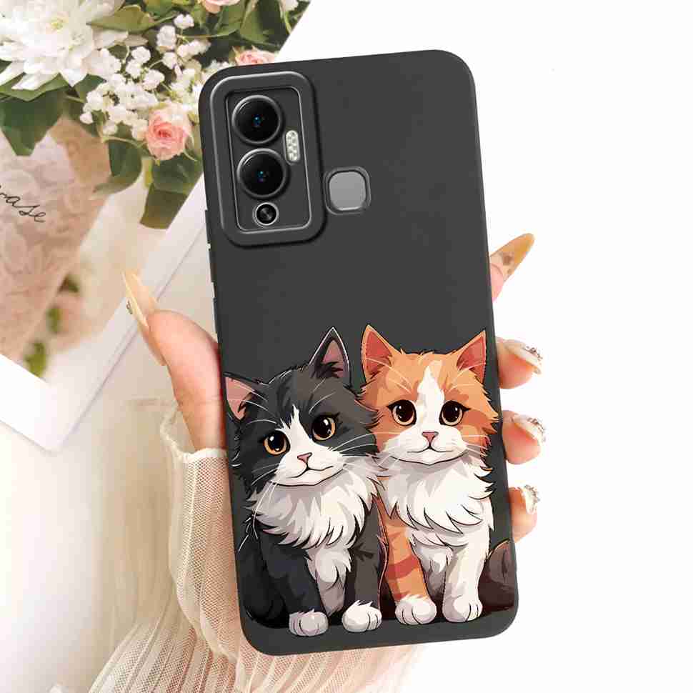 Casing For Infinix Hot 12 Play Cover X6816C X6816 Silicone Cat Dragon Pattern Case For Infinix Hot12 Hot 12 Play Shell Covers