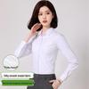 Women's Long Sleeve Professional White Stretch Shirt for College Students and Teachers