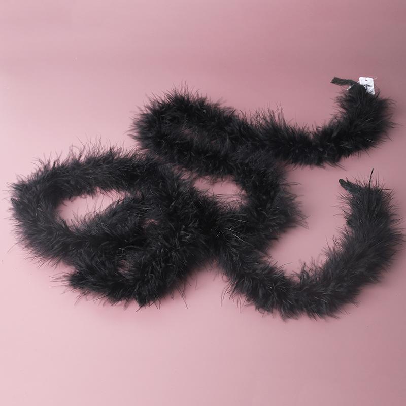 About 2 Meters Turkey Feather Strips Top Strips Pet Toys Jewelry Hanfu Clothing Diy Handmade Home Decoration