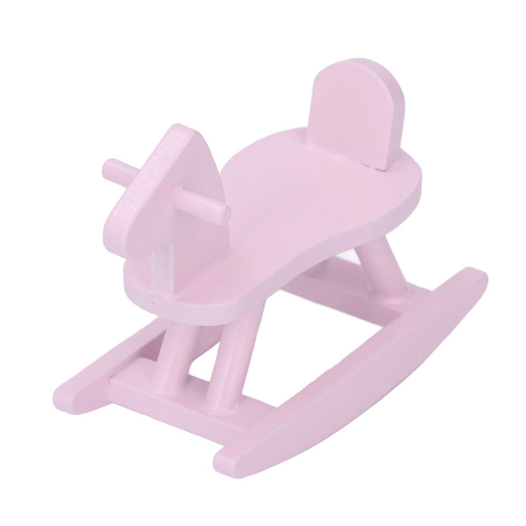 1:12 Scale Doll House Rocking Horse Doll House Wooden Rocking Horse Simulation Cockhorse for Doll House Accessory