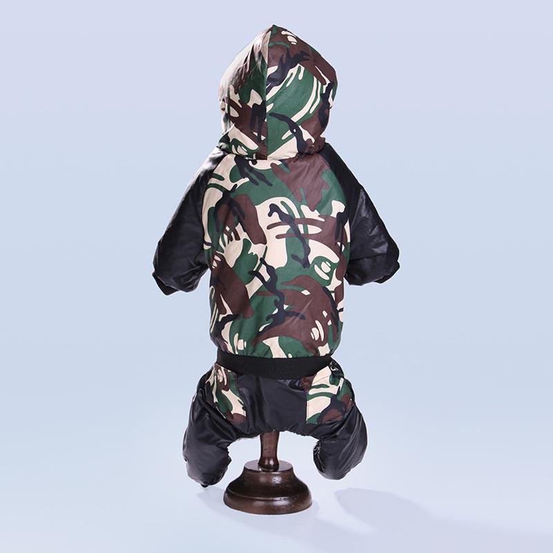 New Dog Padded Warm Camouflage Hooded Cotton Coat Small and Medium-sized Dog Casual Hooded Clothing