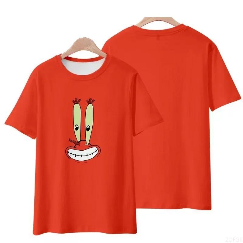 Kid Cute SpongeBob SquarePants 3D Print Sport Fast Dry Tshirt  Casual Women Short Sleeved Adult Children's Parent Child T Shirts