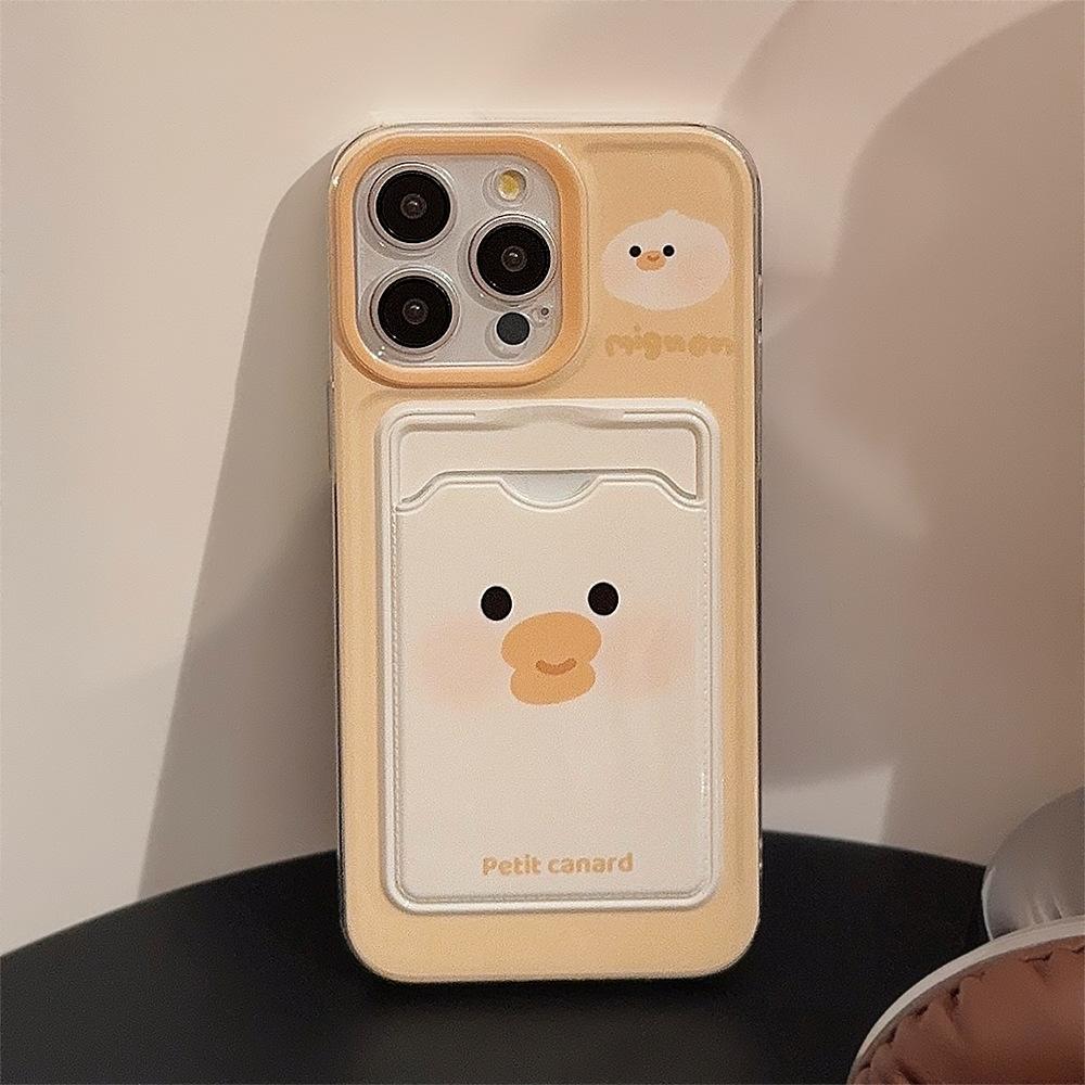 Cute Card Bag Set Apple 15 Promax Mobile Phone Case IPhone 14 All Inclusive 11 Transparent 16 Couple Cartoon 12 Soft