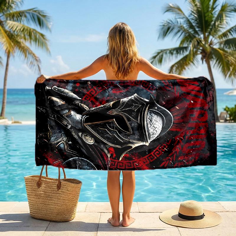 Gladiator Helmet Fashion Beach Towel: Ideal for Summer Adventures Soft, absorbent and quick drying suitable for swimming and bathing