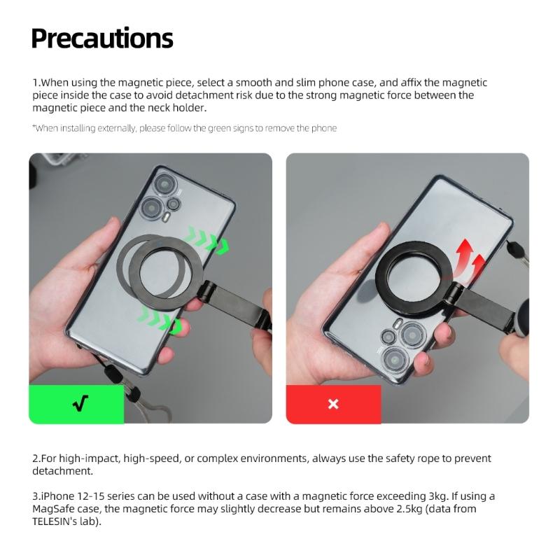 Versatile Magnetic Neck Hanging Holder Bracket Lazy Phone Video Shoot Accessories Compatible for Action Camera Shooting