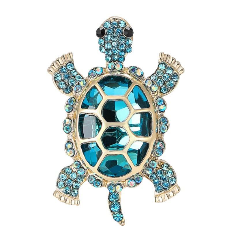 Colored Diamond Small Turtle Brooch: Light Luxury, Cute & Stylish Design