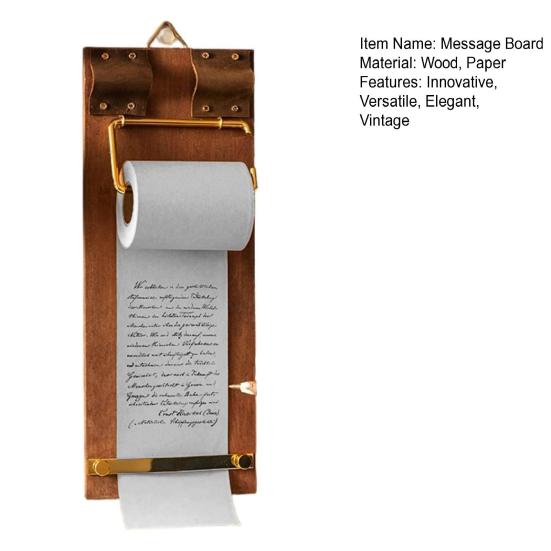 Vintage Scroll Pad with Wooden Roller Tear-Off Memo Paper Dispenser Reusable Hanging Note Board for Home Office