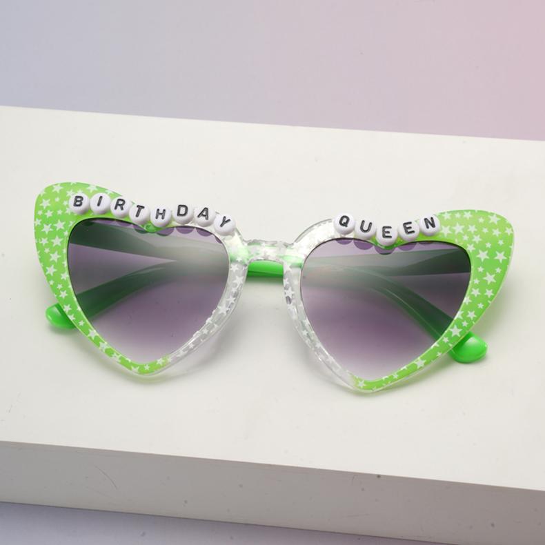 Birthday Queen Heart Style Women Girlfriend Birthday Party Sunglasses Gift Cute Romantic Present