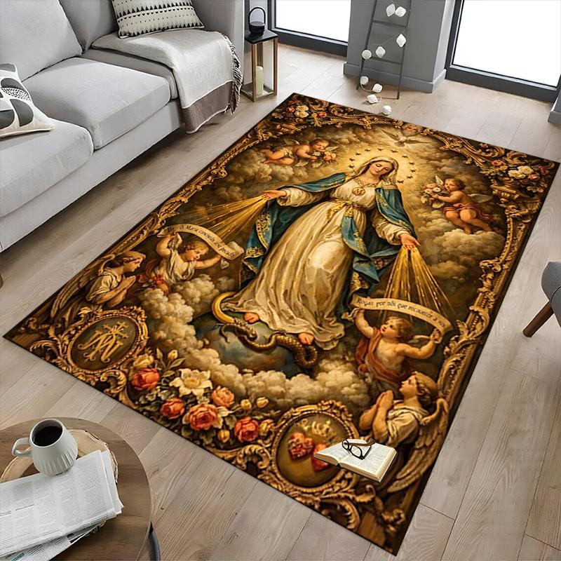 1PC Mary, Angels Non-Slip Floor Carpet Compatible for Office&Living Room&Bedroom&Dining Room - Flat - Weave Machine-S0362