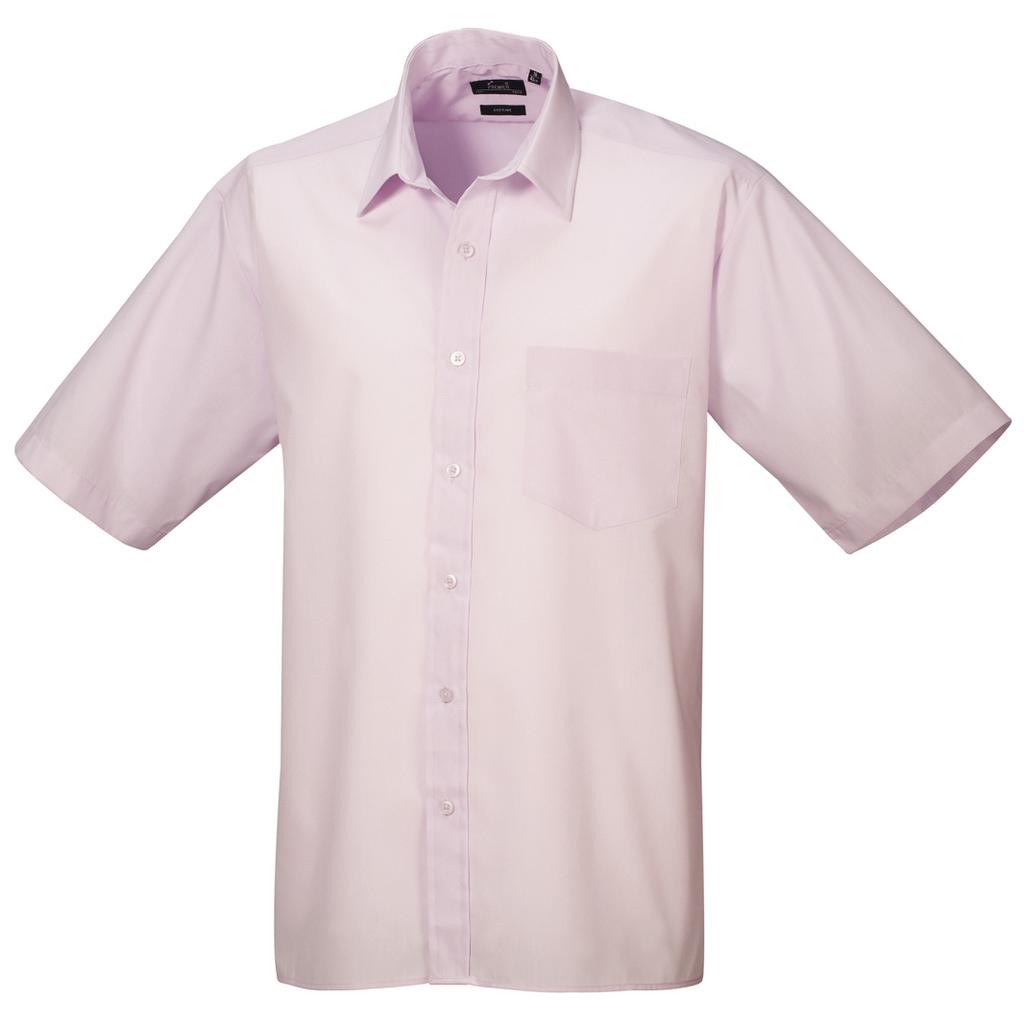 Premier Mens Short Sleeve Formal Poplin Plain Work Shirt