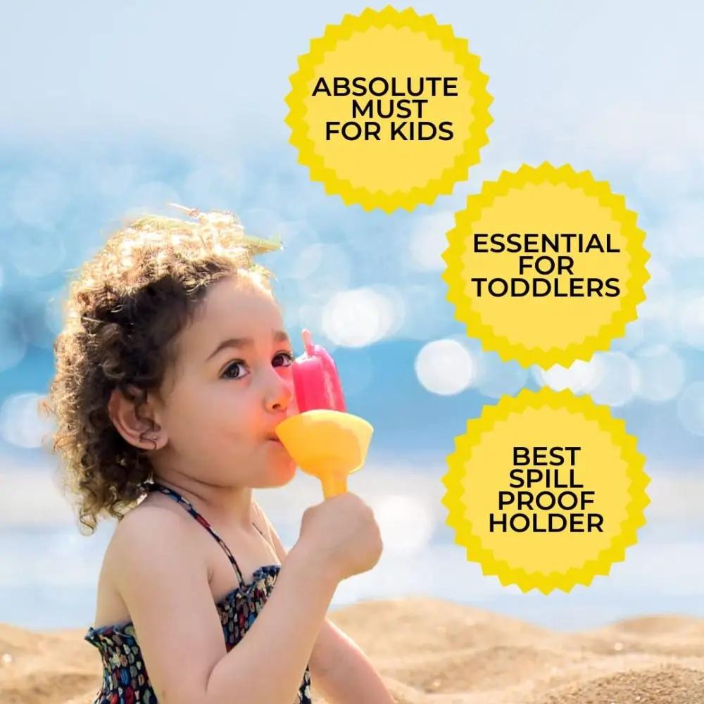 Portable Popsicle Protectors Drip Guard Holder Ice Cream Bracket Cartoon Style Anti-drip Tray Popsicle Tray Ice Cream Tubs