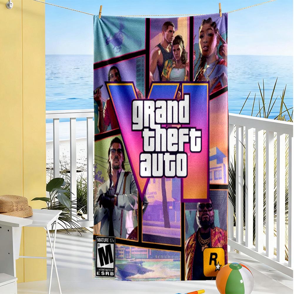 Grand Theft Auto Beach Towel Super Soft Absorbent Comfortable Lightweight