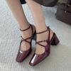 Zapatos Hees Cuadrados Para Mujer Punta Cuadrada Slingback Zapatos Poco Profundos Para Mujer