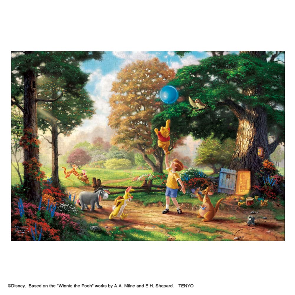 Puzzle Tenyo în 1000 de piese Disney Thomas Kinkade Winnie the Pooh Winnie The Pooh II Colectie specială de artă în stil pânză cu lipici și spatulă
