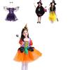 Enchanting Children Halloween Cosplay Witch Costume For Baby Girls With Bow Decoration