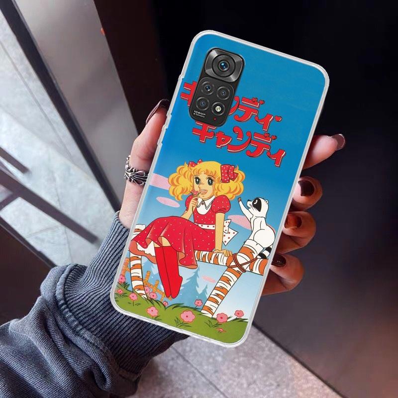 Candy 90s Anime Phone Case For Xiaomi Redmi Note 15 14 14S 13 12S 12 Pro Plus 11S 11 10S 10 4G Cover 11E 11T 5G Print Fundas Red